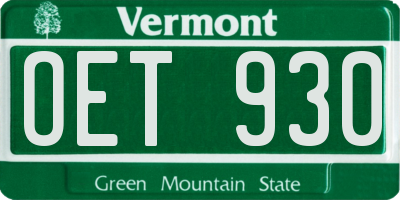 VT license plate OET930