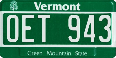 VT license plate OET943