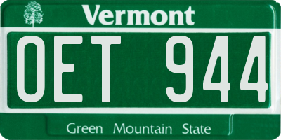VT license plate OET944