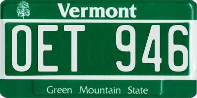 VT license plate OET946