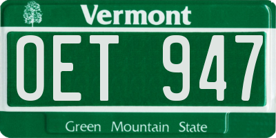 VT license plate OET947