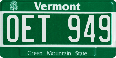 VT license plate OET949