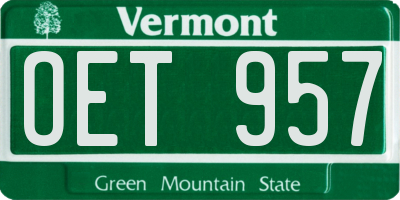 VT license plate OET957
