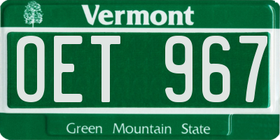 VT license plate OET967