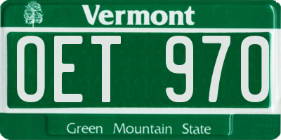 VT license plate OET970