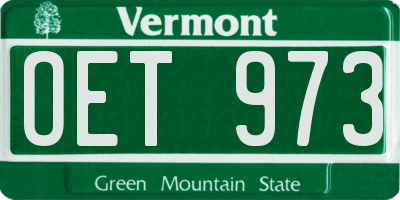 VT license plate OET973