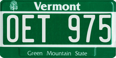 VT license plate OET975