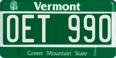 VT license plate OET990