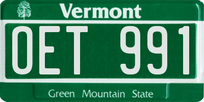 VT license plate OET991