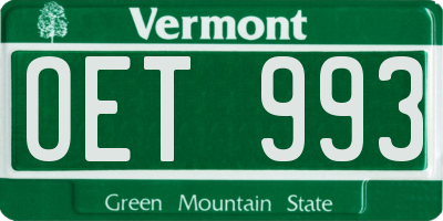 VT license plate OET993