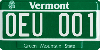 VT license plate OEU001