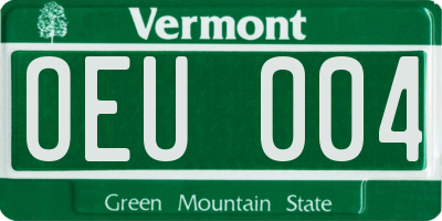VT license plate OEU004