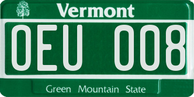 VT license plate OEU008