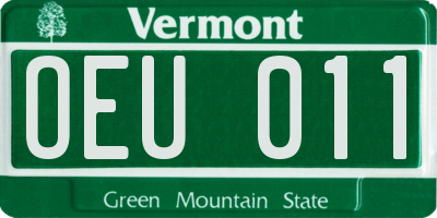 VT license plate OEU011
