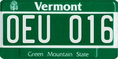 VT license plate OEU016