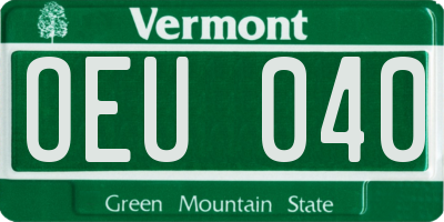 VT license plate OEU040