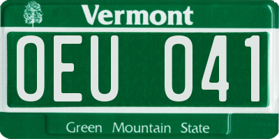 VT license plate OEU041