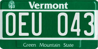 VT license plate OEU043