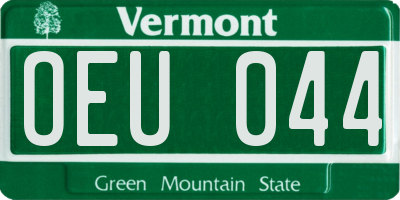 VT license plate OEU044