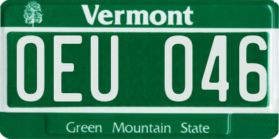VT license plate OEU046