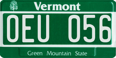 VT license plate OEU056