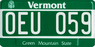 VT license plate OEU059