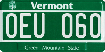 VT license plate OEU060