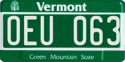 VT license plate OEU063