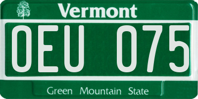 VT license plate OEU075