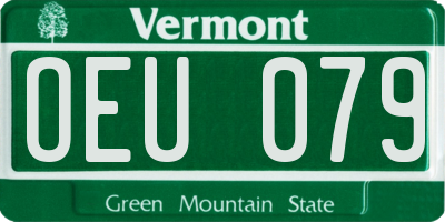 VT license plate OEU079
