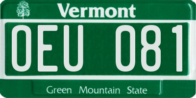VT license plate OEU081