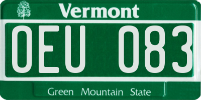 VT license plate OEU083