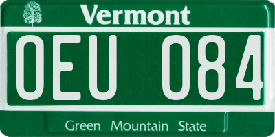 VT license plate OEU084