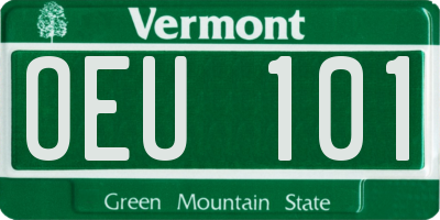 VT license plate OEU101