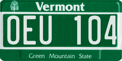 VT license plate OEU104