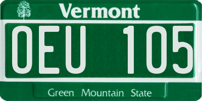 VT license plate OEU105