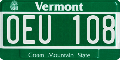 VT license plate OEU108