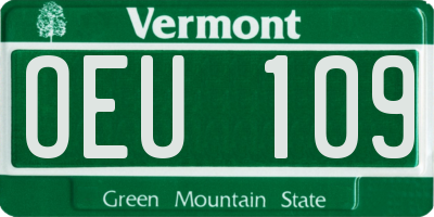 VT license plate OEU109