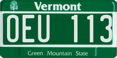 VT license plate OEU113