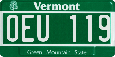 VT license plate OEU119