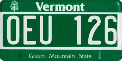 VT license plate OEU126