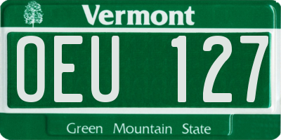 VT license plate OEU127