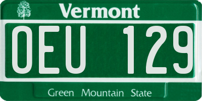 VT license plate OEU129
