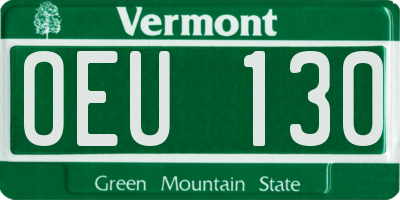 VT license plate OEU130