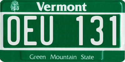 VT license plate OEU131