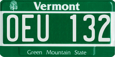 VT license plate OEU132