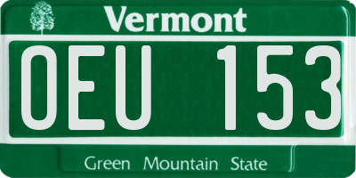 VT license plate OEU153