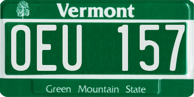 VT license plate OEU157