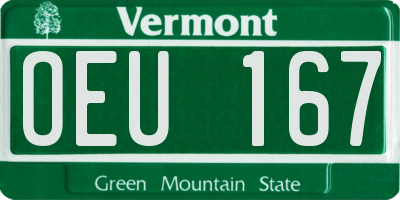VT license plate OEU167