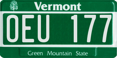 VT license plate OEU177